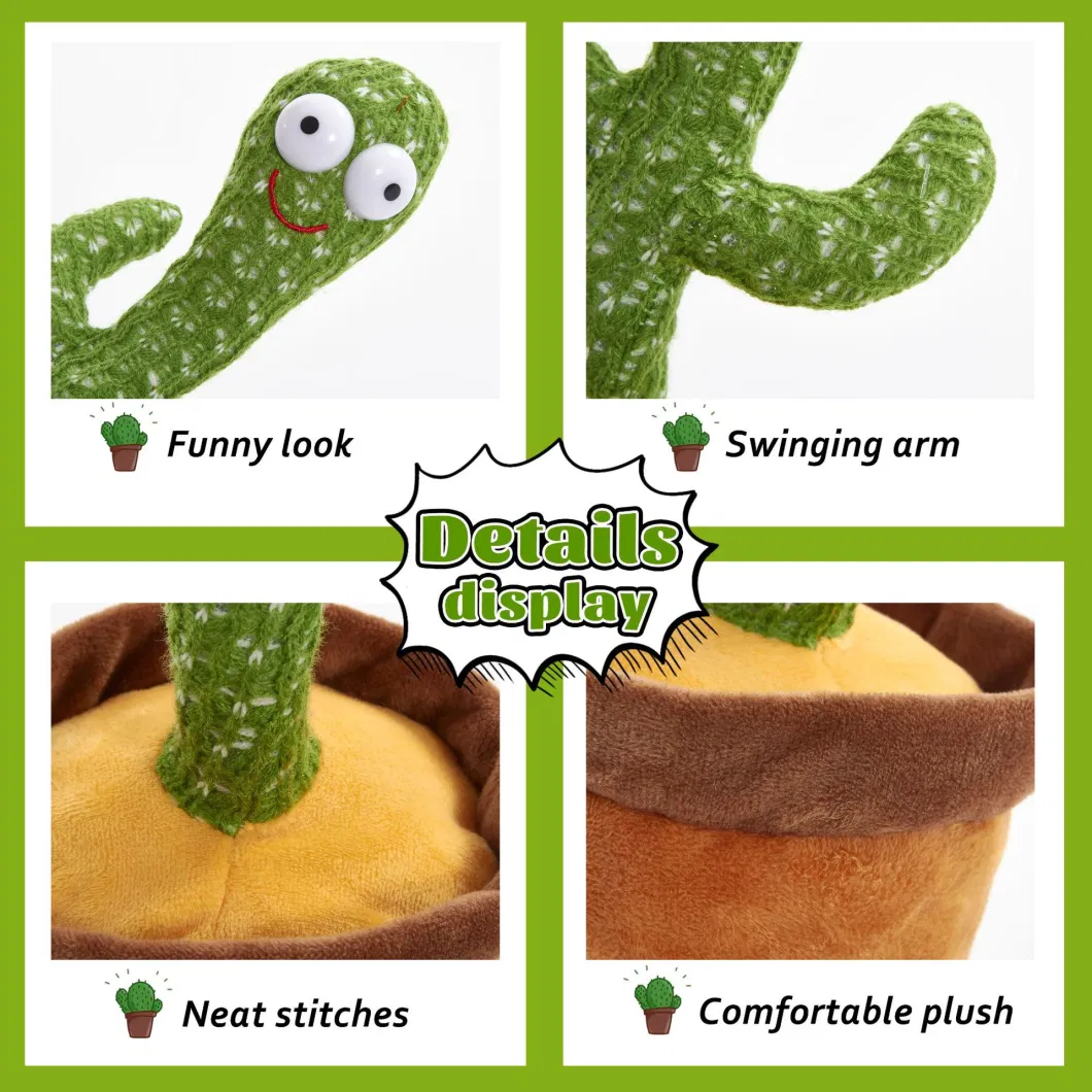 Hot Selling Talking Cactus Toy Electric Plush Toy Stuffed Toy Dancing Cactus