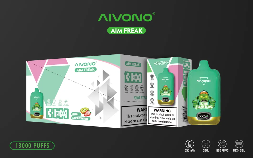 Aivono Freak Digital Box 12000 13K Puff Zbood OEM ODM UK 550mAh Royal Nicotine Crystal Yme Akso Igo Alibaba Puff Distributors Disposable Vape