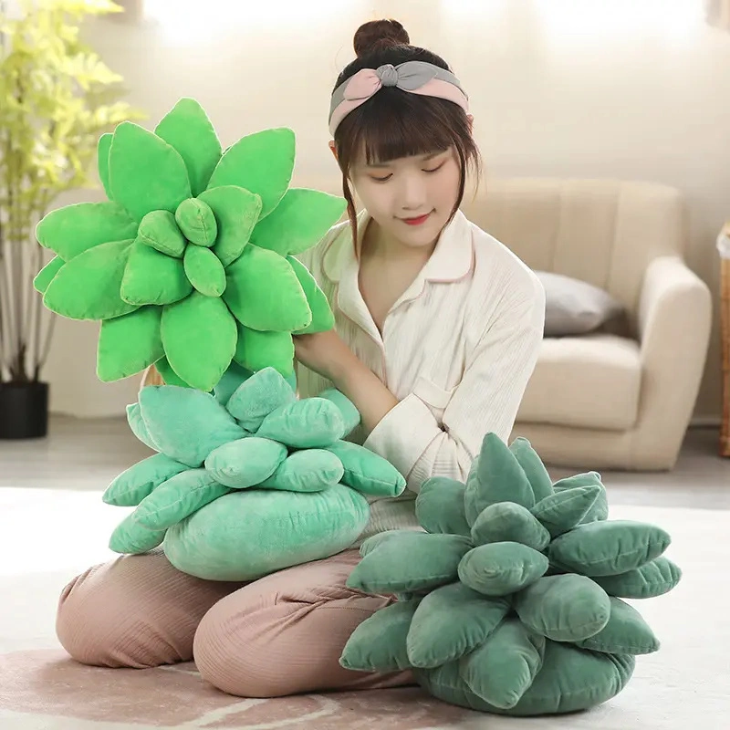 Simulated Green Succulent Plants Plush Toy Stuffed Toy Stuffed Plush Seat Cushion Pillow