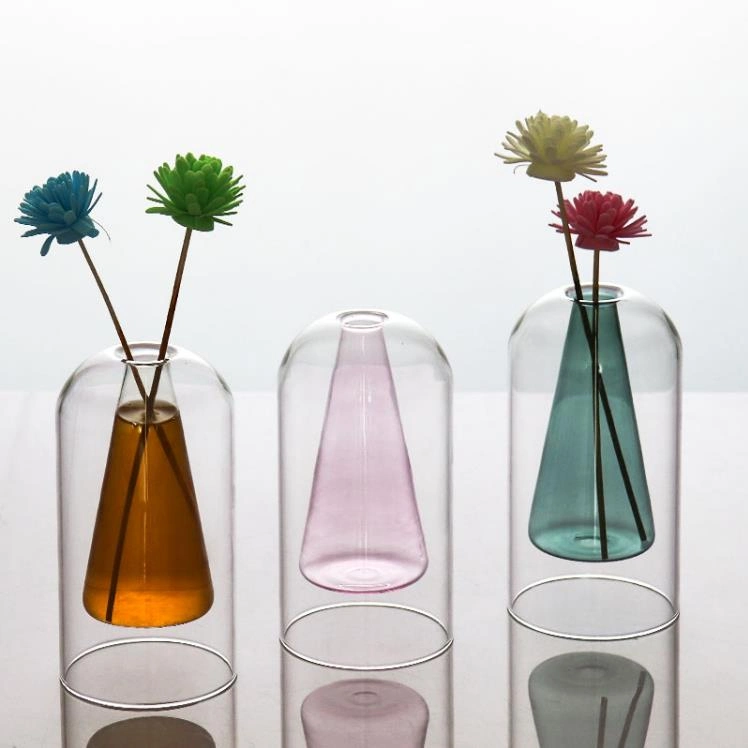 Modern Color Borosilicate Glass Luxury Vase Table Home Decor Flower Vases
