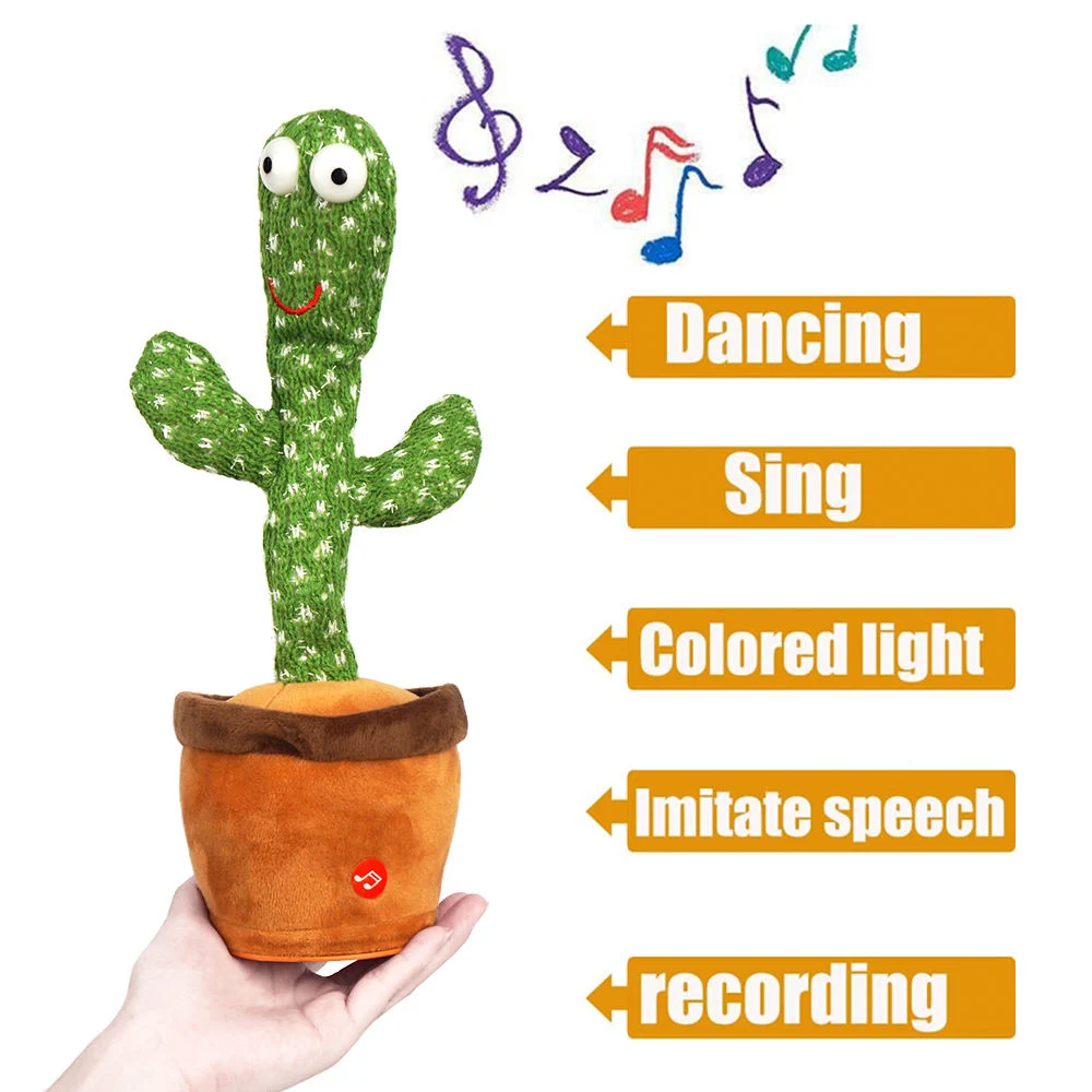 Funny Cactus Plush Toy Electronic Singing and Shake Dancing Cactus