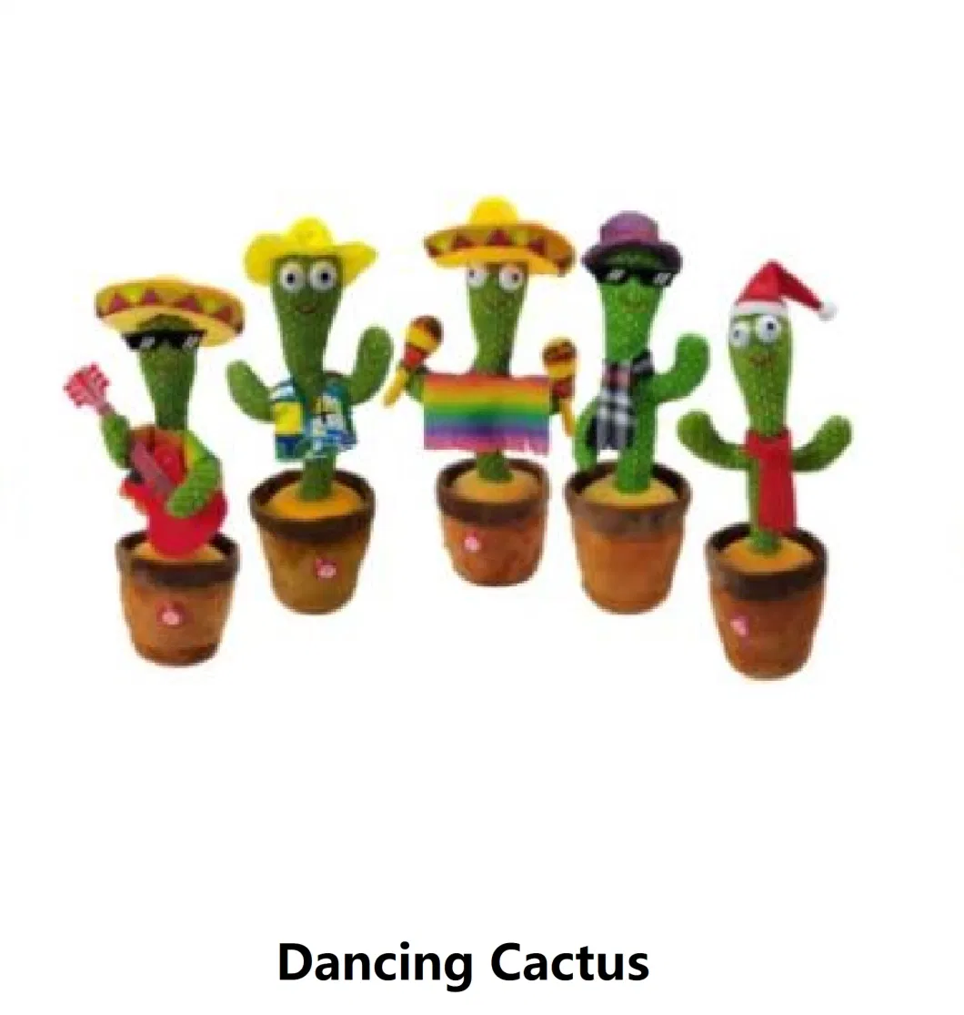 New Fashion Plush Electronic Recording &amp; Repeating &amp; Talking Back &amp; Playing Songs Cactus Flower Toy