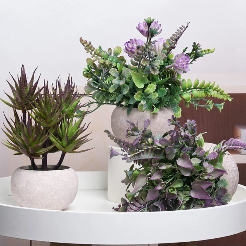 Set of 3 Artificial Succulent Plants in Pulp Pots