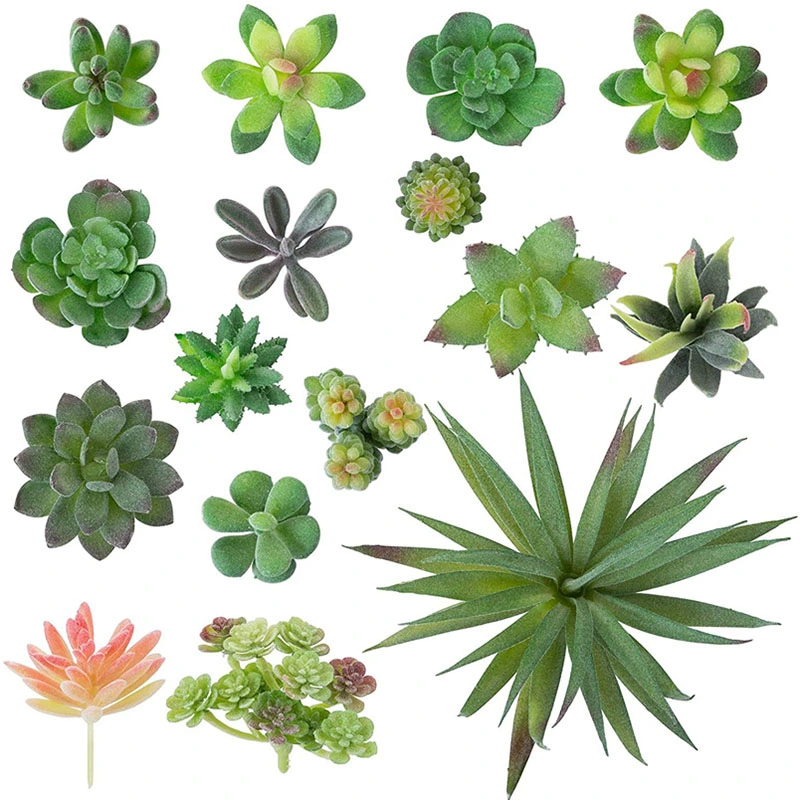 16 Pack Artificial Succulent Flocking Plants Unpotted Mini Fake Succulents Plant for Garden Arrangement Decor