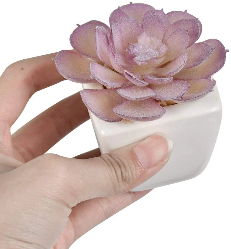 Fake Succulent Plants Artificial Faux Succulents 4PCS Plastic Mini Potted Fake Succulents for Flower Arrangements