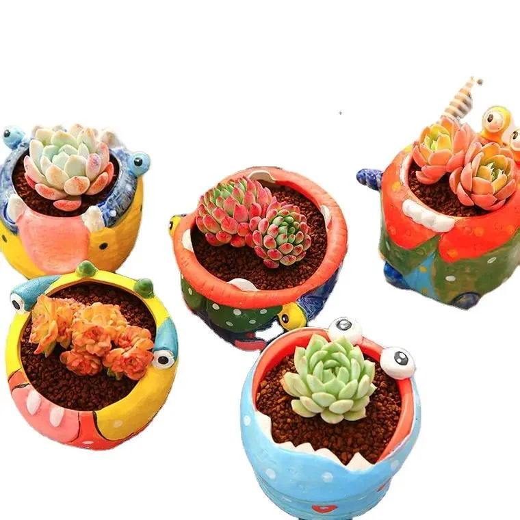 3D Big Mouth Little Monster Clay Succulent Flower Pots Desktop Decor