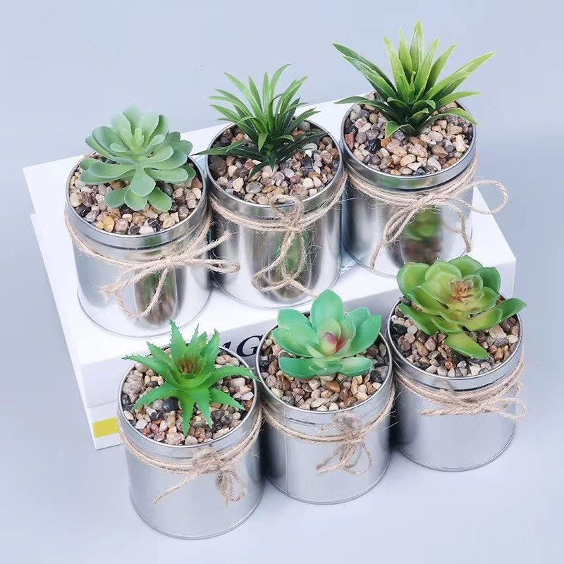Office Decor Ceramic Mini Potted Artificial Succulent Plants