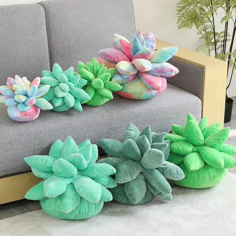 Simulated Green Succulent Plants Plush Toy Stuffed Toy Stuffed Plush Seat Cushion Pillow