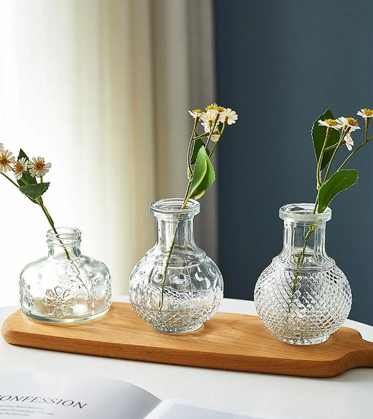 Table Decoration Clear Thin Flower Vase Home Decor Glass Vase for Home Wedding Decor