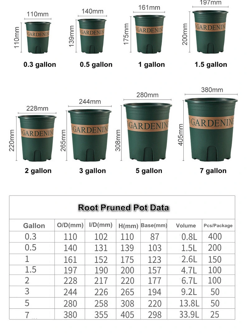 Printed Colored Air Pruned Flower and Plant Nursery Grow Garden Decoration Pot with Customized Logo