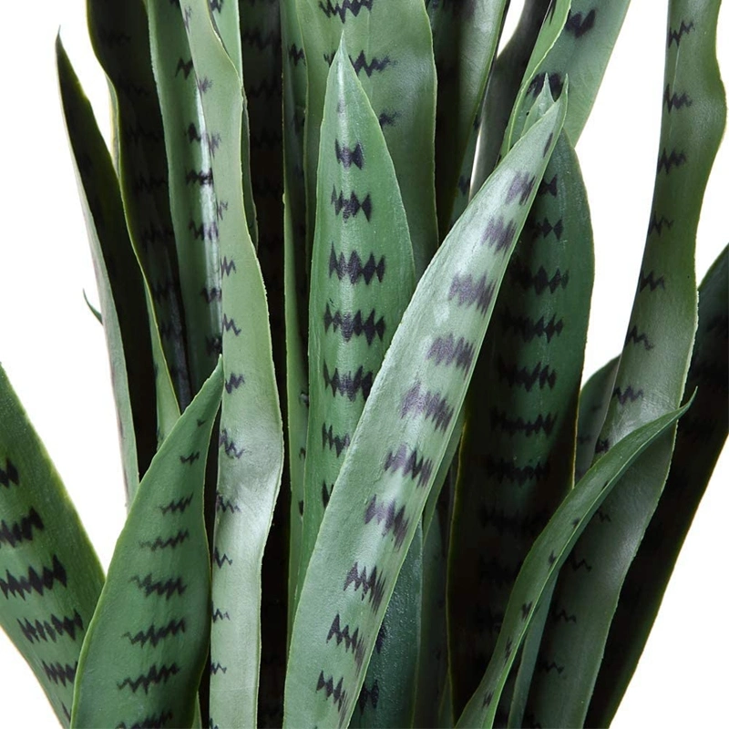 Artificial Snake Plant 35.4 Inch Fake Sansevieria Tree with 32 Leaves, Perfect Faux Plants in Pot for Indoor Outdoor House Home Office Garden Modern Decoration