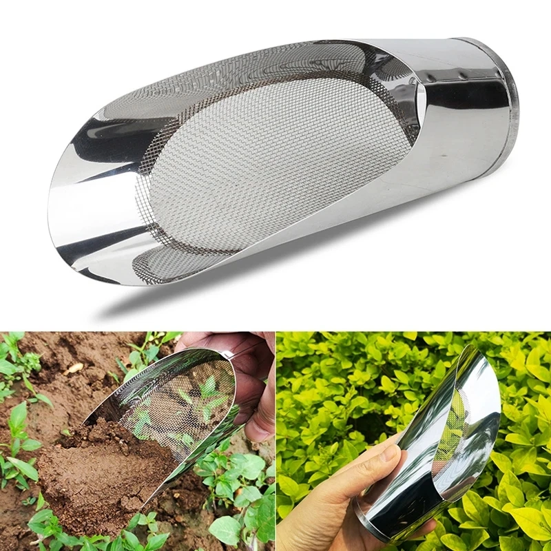 Stainless Steel Shovel Household Pot Planting Succulent Plant Loosen Soil Transplanting Sieve Shovel Garden Hand Tools