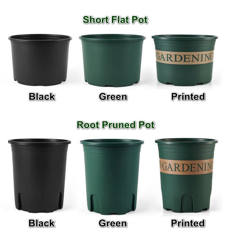 Black Plastic Nursery Flower Pots Plastic Material 3 Gallon 12 L Plant Pot Flower