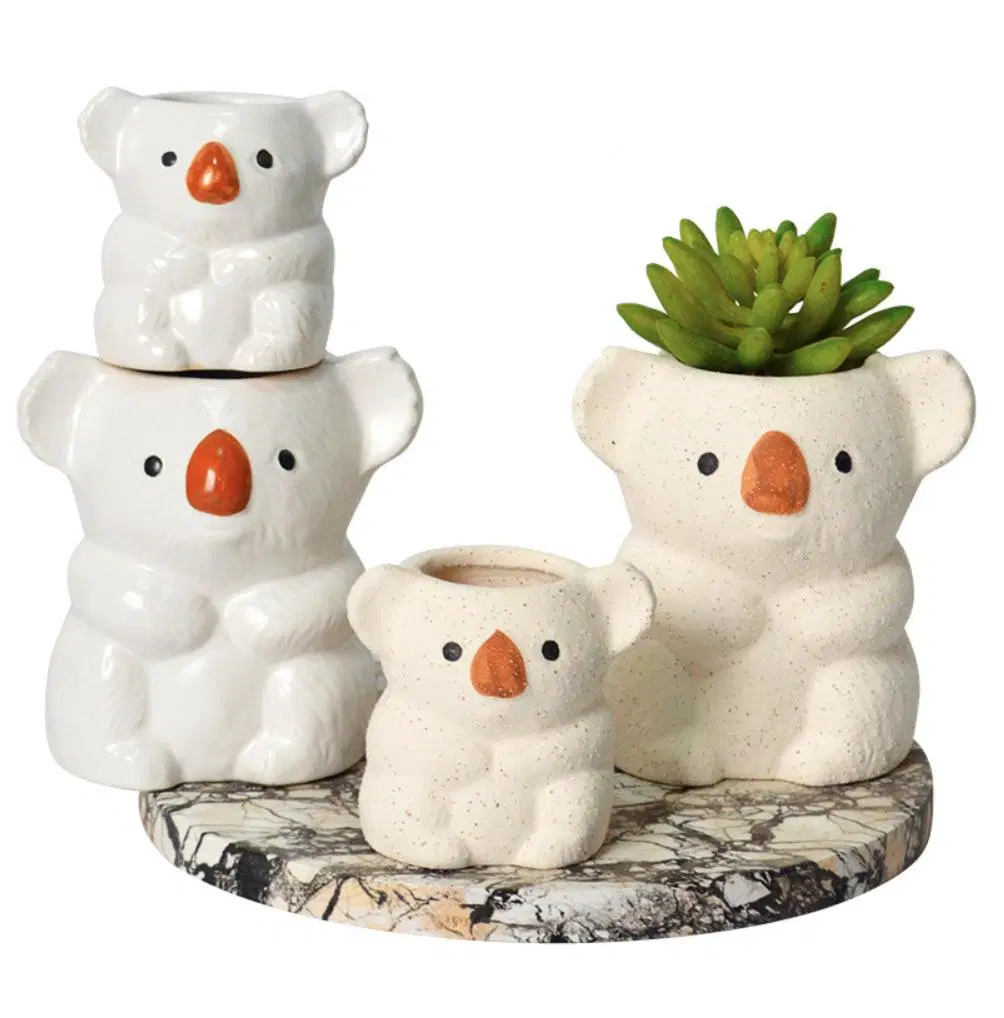 Wholesale Stylish Koala Ceramic Decorations for Home Ornamental Pots