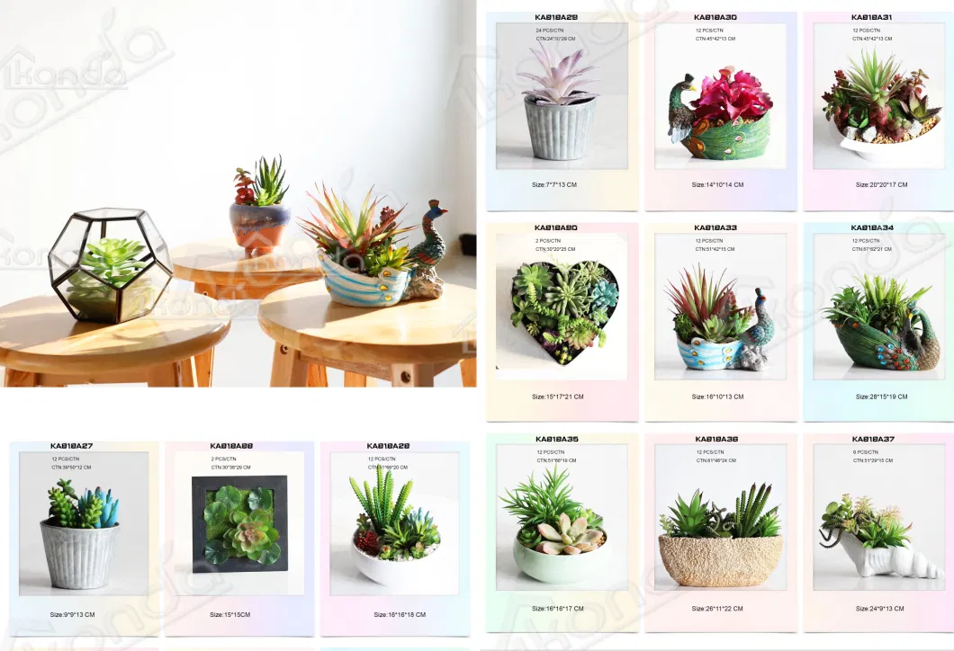 Fake Plants Plastic Artificial Colorful Succulents for Sale