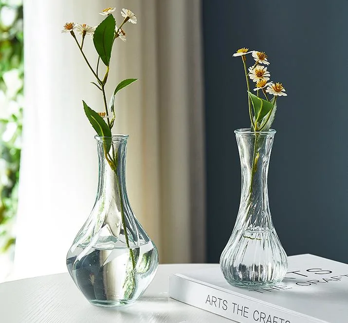 Table Decoration Clear Thin Flower Vase Home Decor Glass Vase for Home Wedding Decor