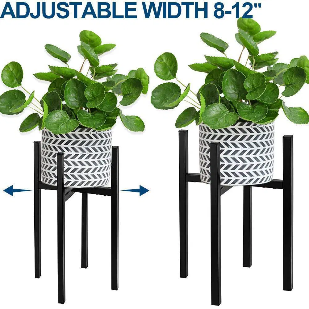 Adjustable Metal Plant Stand 9.5 to 15 Inches MID Century Modern Plant Stand 15 Inches Indoor &amp; Outdoor Plant Stand