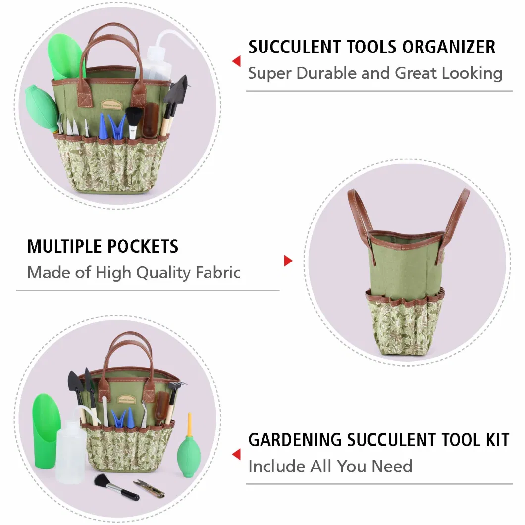 Garden Succulent Tools Kit with Organizer Indoor Mini Gardening Tool Set Bonsai Tools Kit Bonsai Starter Kit Succulent Watering Bonsai Tool Kit