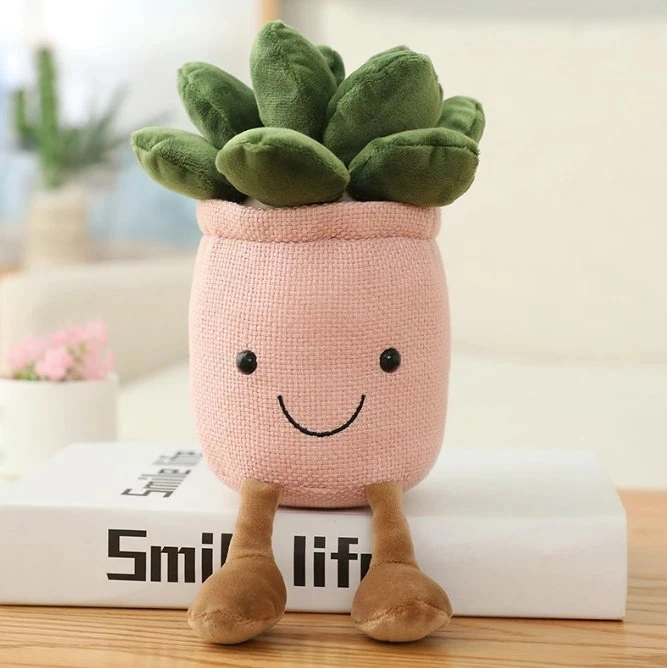 Kawaii Potted Succulent Plants Indoor Plush Decoration Toy