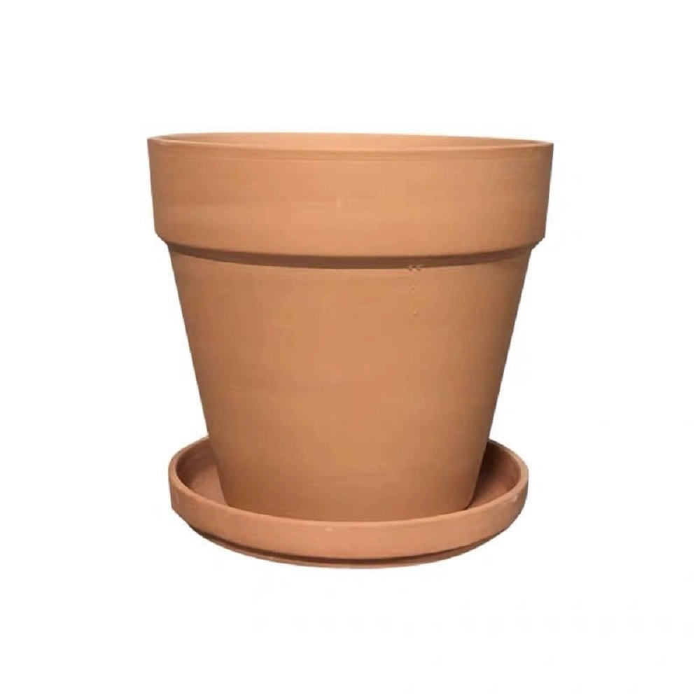 Pottery Clay Pot Tile Small Flower Pot Household Inch Pots with Tray, Clay Pots for Plants and Succulents, Terracotta Wyz18005