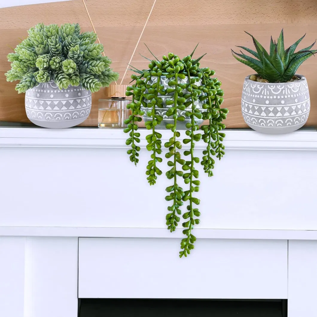 Outdoor Greenery Decor Small Potted Succulent Fake Plants