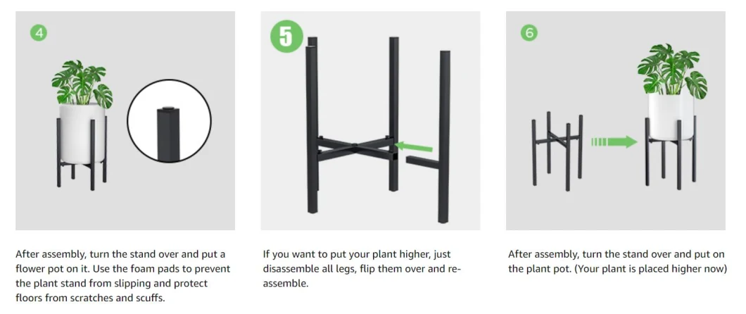 Adjustable Metal Plant Stand 9.5 to 15 Inches MID Century Modern Plant Stand 15 Inches Indoor &amp; Outdoor Plant Stand