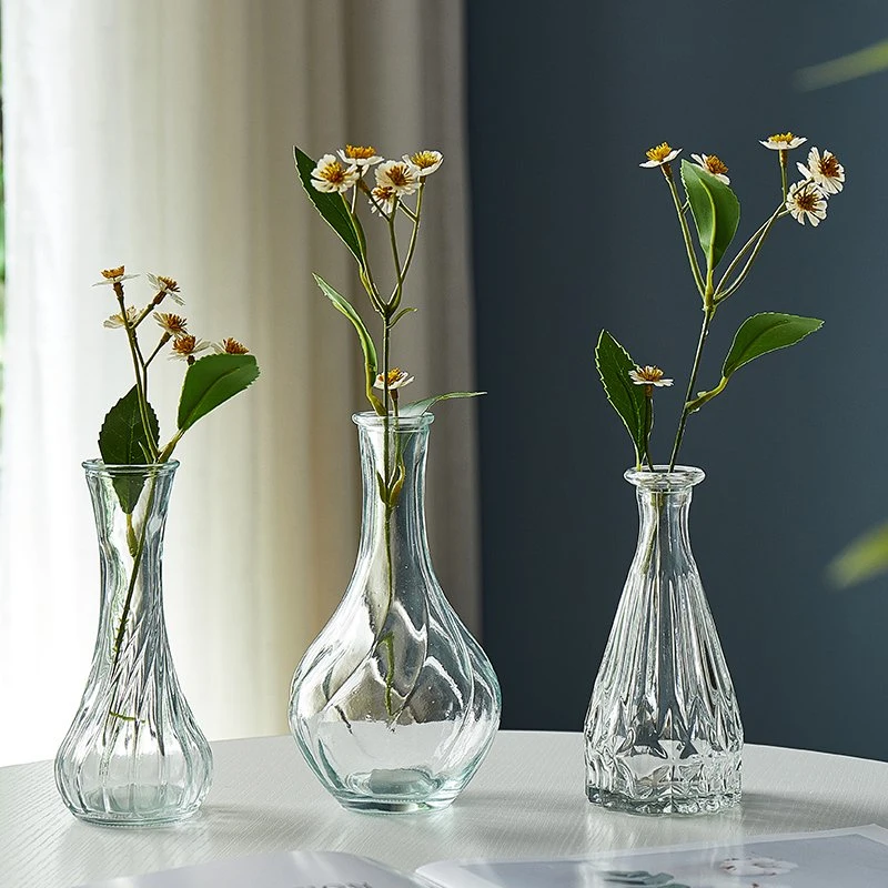 Table Decoration Clear Thin Flower Vase Home Decor Glass Vase for Home Wedding Decor