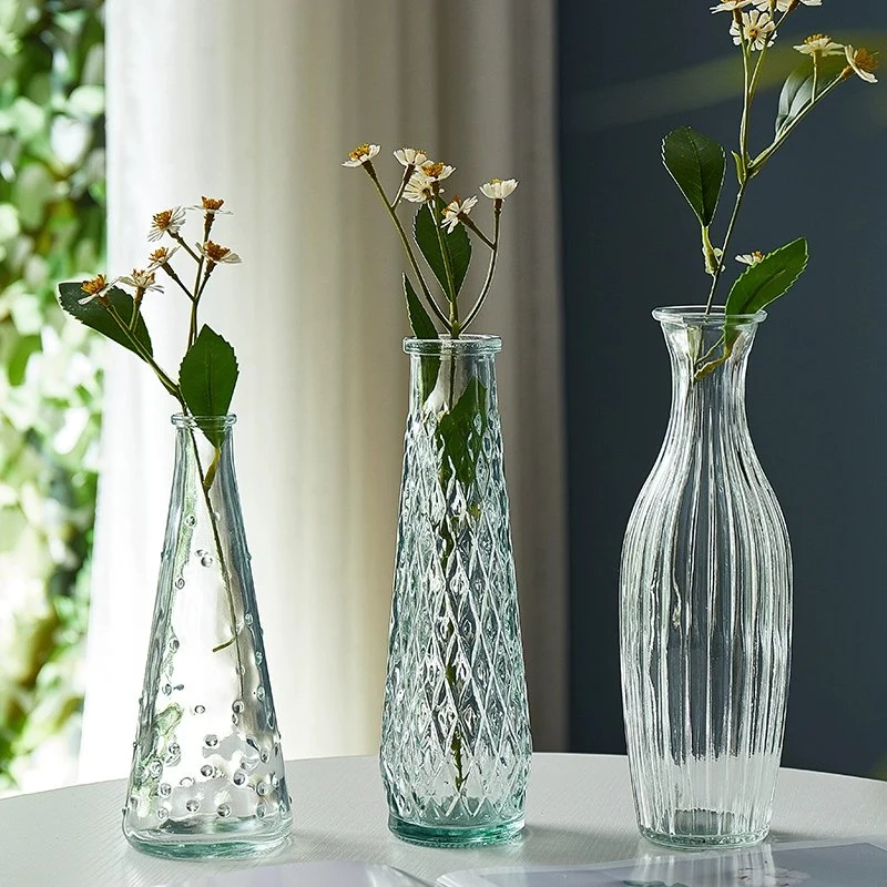 Table Decoration Clear Thin Flower Vase Home Decor Glass Vase for Home Wedding Decor