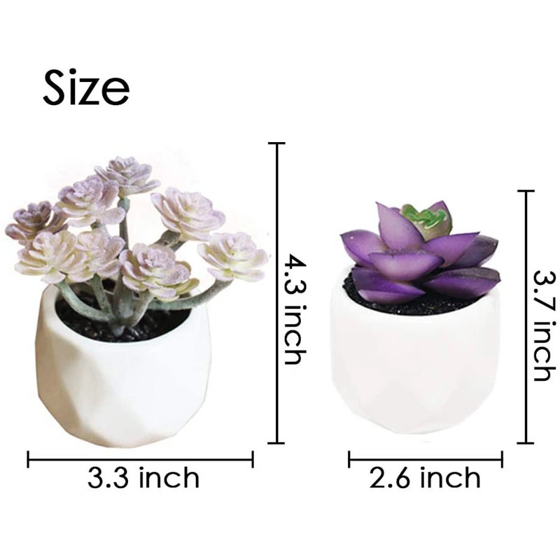 Set of 4 Small Artificial Succulent Plants with Pot Faux Succulent Plants for Desk Decoration Realistic Fake Succulent Plant for Home Decor Indoor