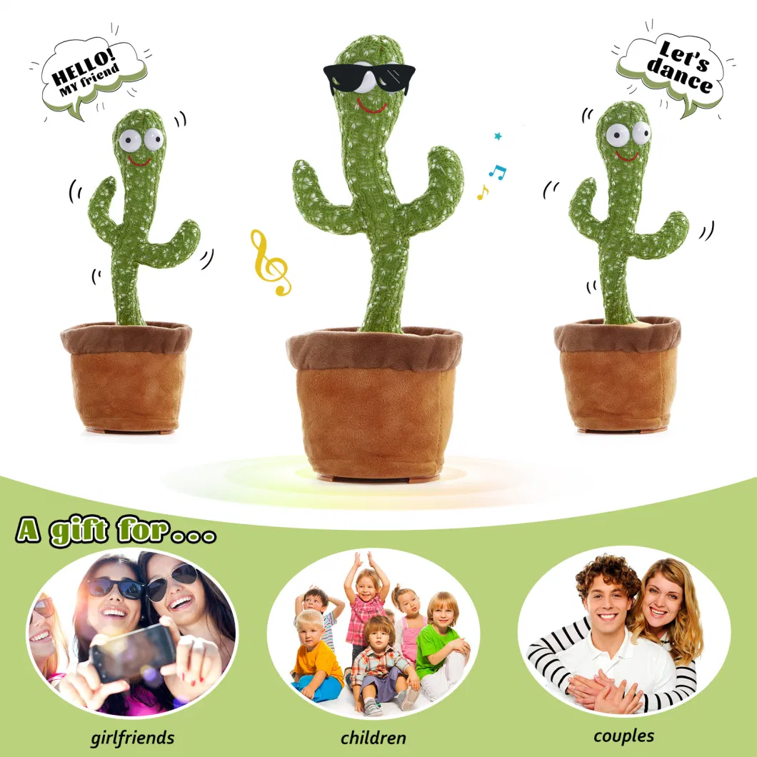 Hot Selling Talking Cactus Toy Electric Plush Toy Stuffed Toy Dancing Cactus