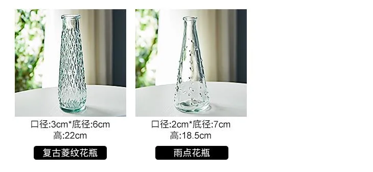 Wholesale Transparent Clear Glass Vase Desktop Small Mini Vase Home Living Room Dining Table Decoration Customized Logo