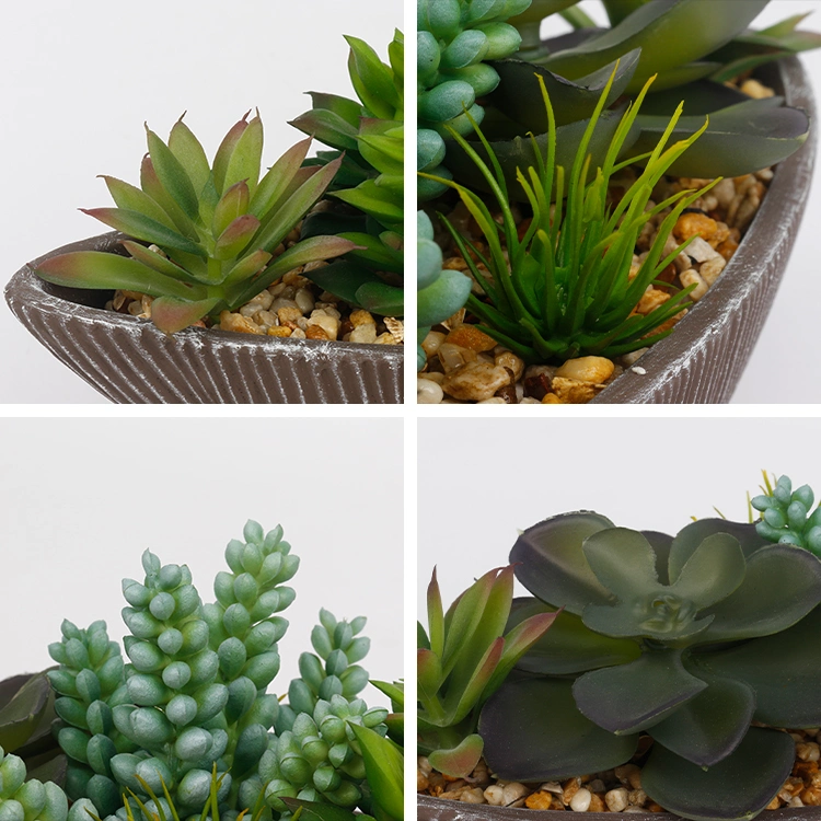 Artificial Succulent Plants in Pots Arrangement Succulents Bonsai for Home Hotel Decoration