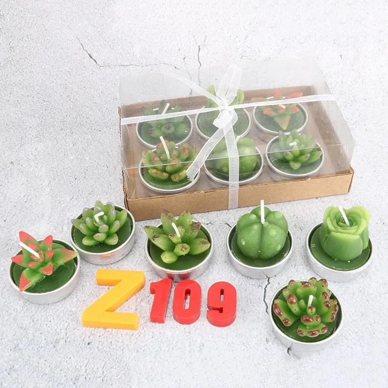 Hot Selling 12 PCS Mini Plant Tealight Succulent Cactus Candle Set