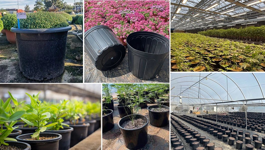 China Supplier 1-25gallon Round Plastic Planter Pot for Indoor Outdoor Plants Succulents Plant Pots Nursery Plastic Flower Pots