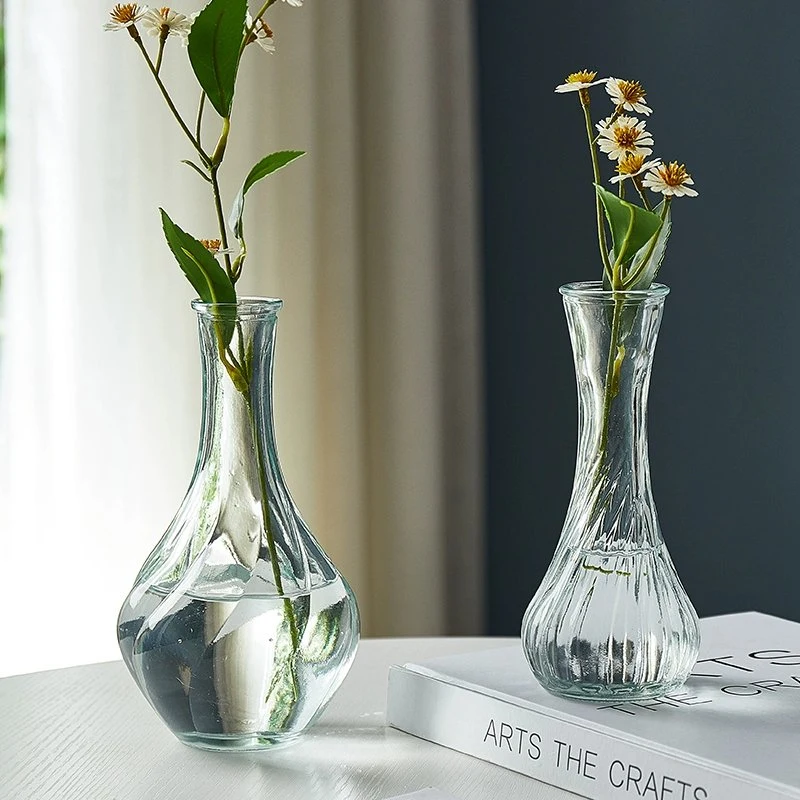 Table Decoration Clear Thin Flower Vase Home Decor Glass Vase for Home Wedding Decor