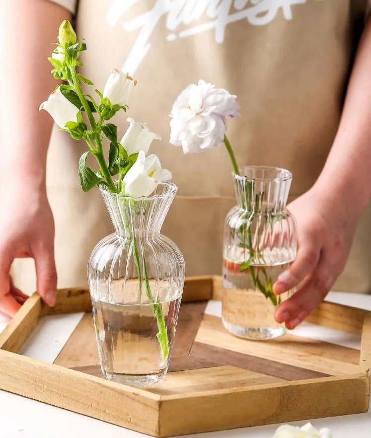 Glass Vase Bulk Cylinder Flower Home Decor Glass Flower Pot Decoration Long Clear Wholesale Wedding Plant Glass Vase for Flowers