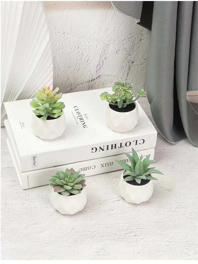 Popular White Ceramic Mini Pots for Plants Square Succulents Plant Pots