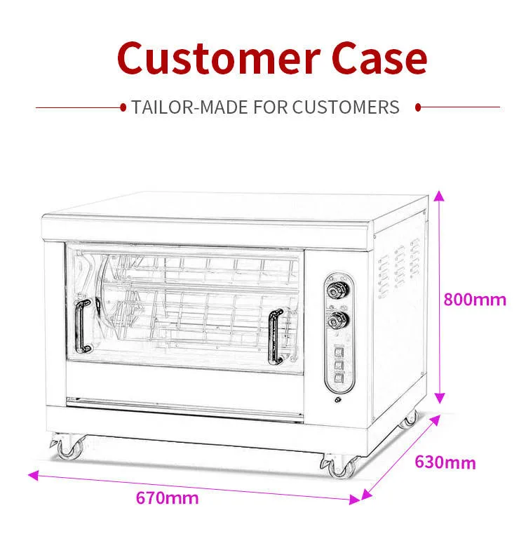 Rotisserie Machine Rotary Gas Chicken Grill Oven Stainless Steel Commercial Electric Roast Chicken Machine Hotel Catering Equipment