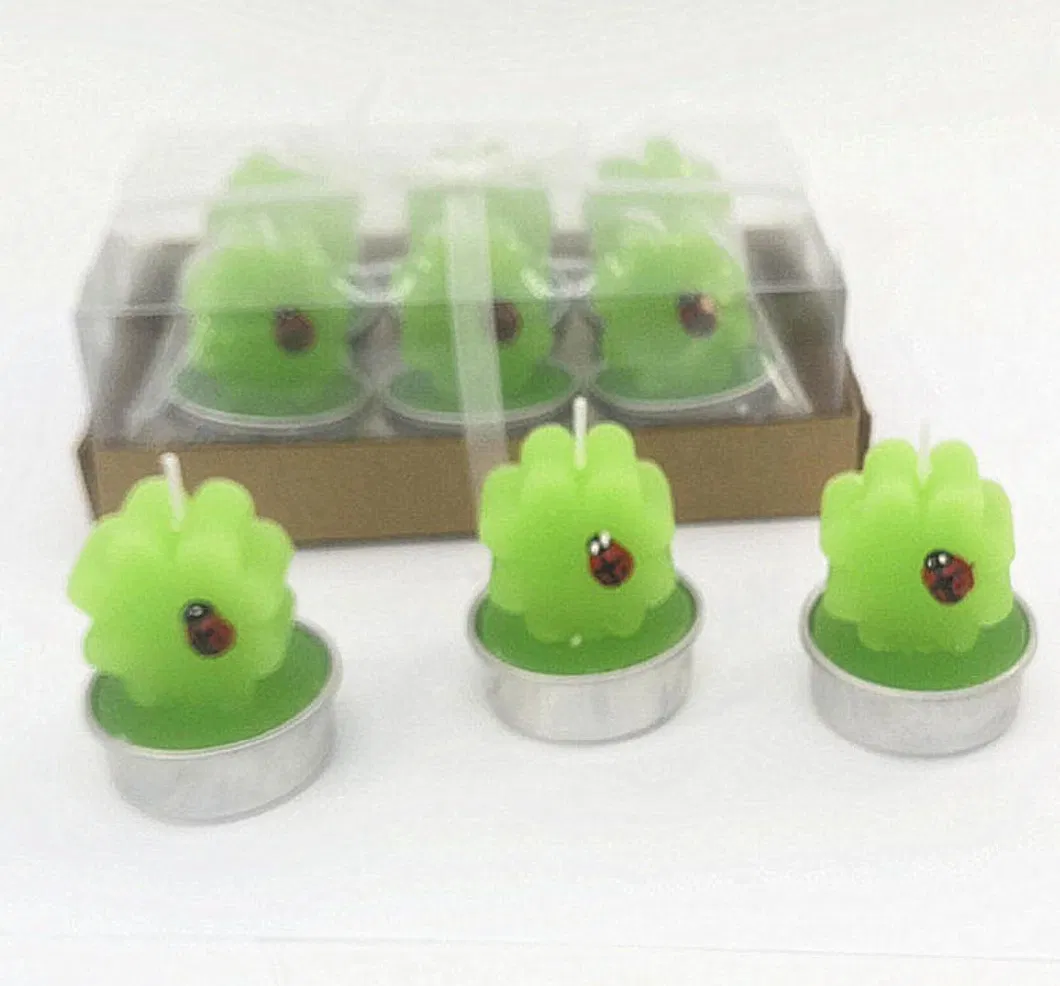 Succulent Cactus Tea Light Candles Unscented 6PCS Assorted for Birthday Party