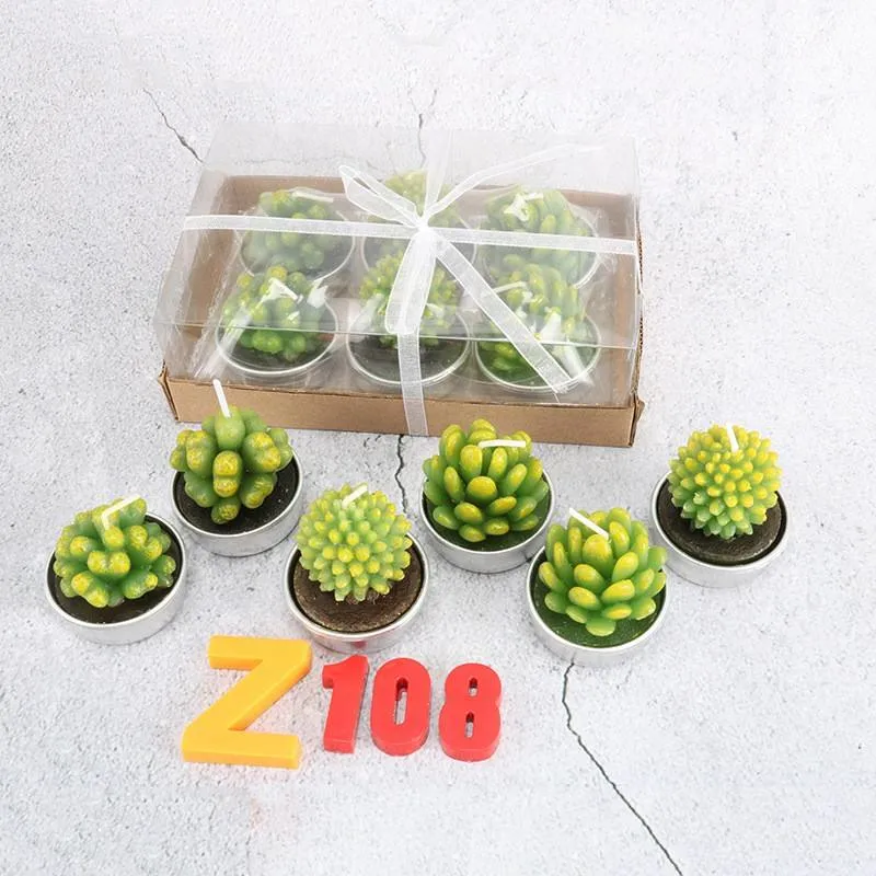 Hot Selling 12 PCS Mini Plant Tealight Succulent Cactus Candle Set