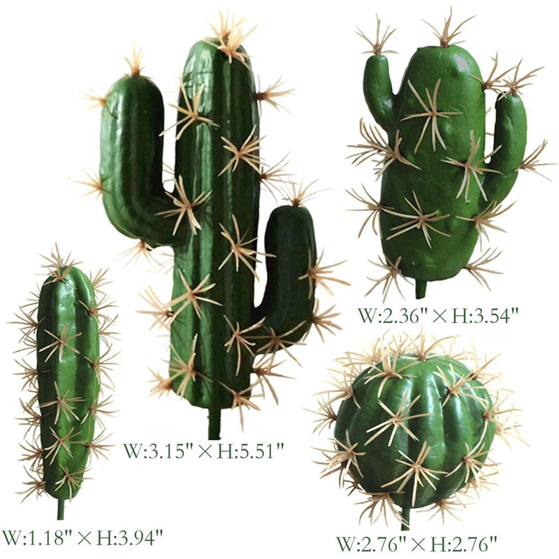 Artificial Cactus Plants Fake Succulent Plants Picks 4 PCS Cactus Plants Unpotted Indoor Home Decor