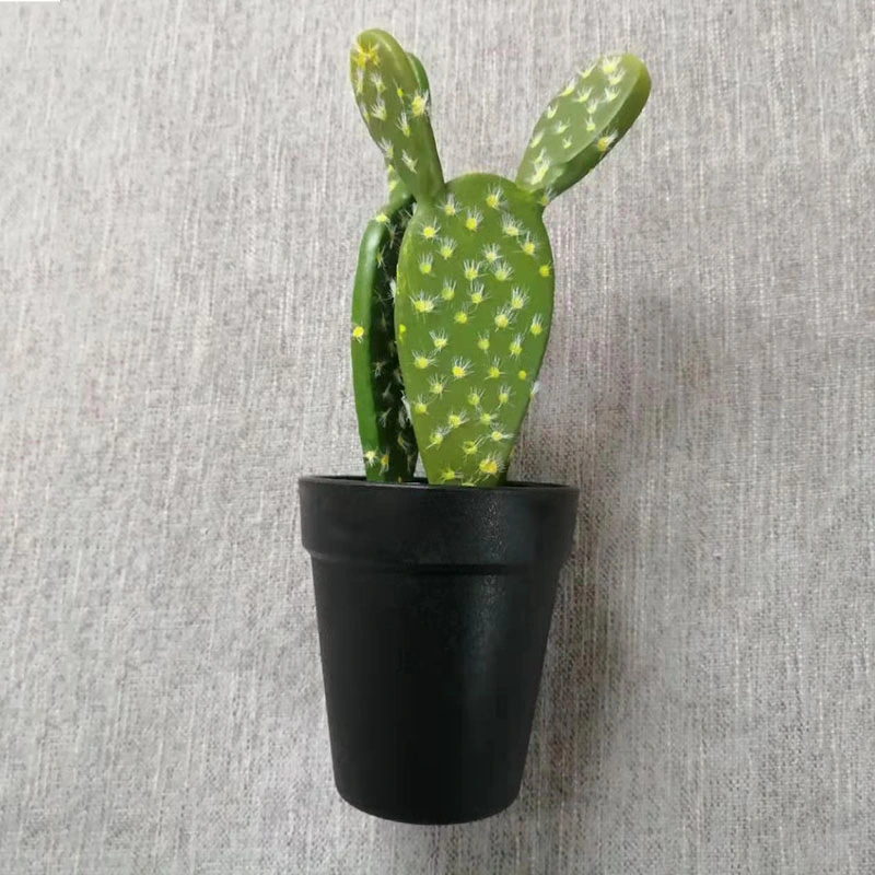 Faux Artificial Cactus Succulents Potted with Plastic Material White Base for Desk Decoration House Decoration