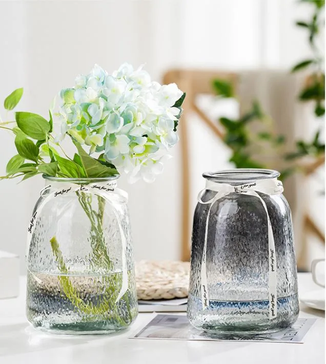 Bright Colorful Glass Vase Nordic Creative Flower Arrangement Dried Desktop Flower Pot Glass Vase Crafts Home Use