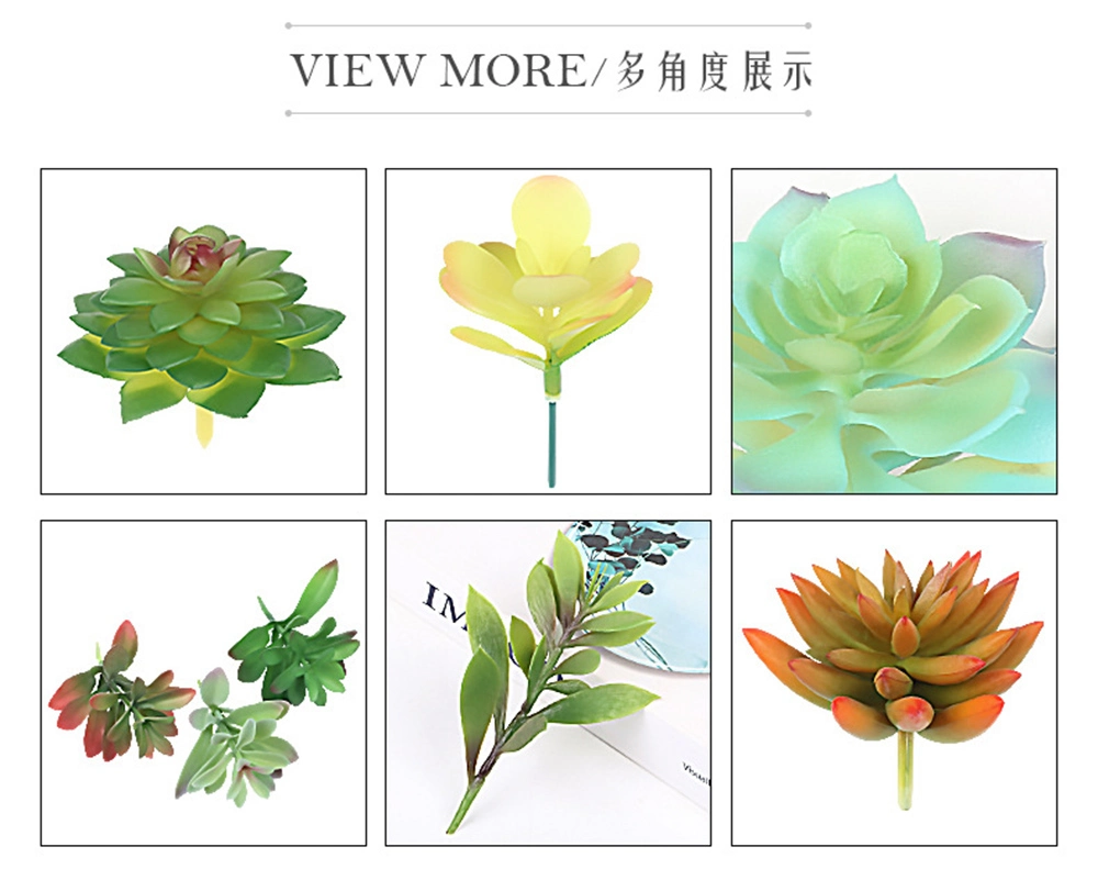 China Wholesale Small Size Artificial Plants Potted Succulents for Desk Decoration