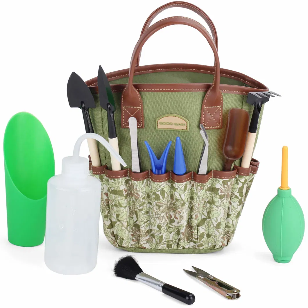 Garden Succulent Tools Kit with Organizer Indoor Mini Gardening Tool Set Bonsai Tools Kit Bonsai Starter Kit Succulent Watering Bonsai Tool Kit