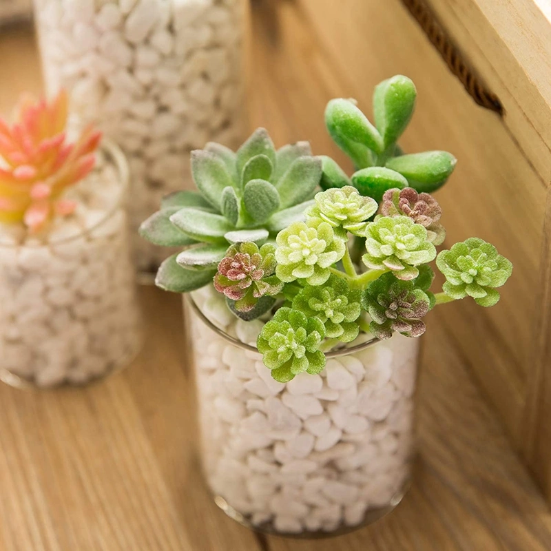 16 Pack Artificial Succulent Flocking Plants Unpotted Mini Fake Succulents Plant for Garden Arrangement Decor