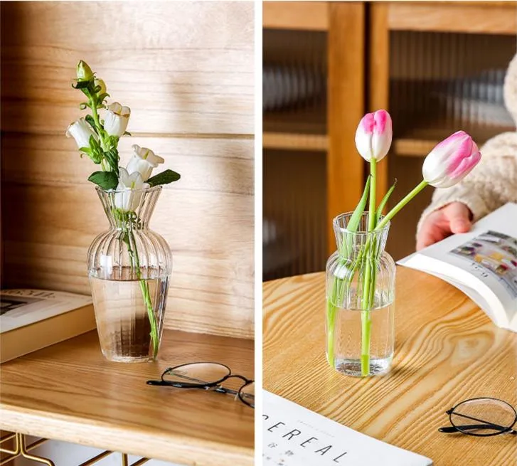 Glass Vase Bulk Cylinder Flower Home Decor Glass Flower Pot Decoration Long Clear Wholesale Wedding Plant Glass Vase for Flowers