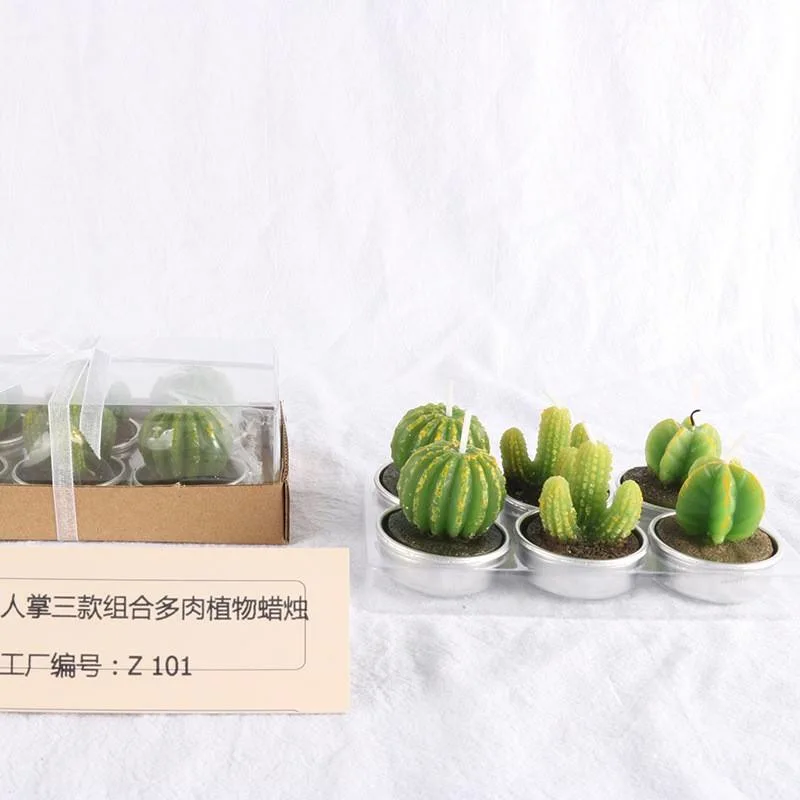 Hot Selling 12 PCS Mini Plant Tealight Succulent Cactus Candle Set