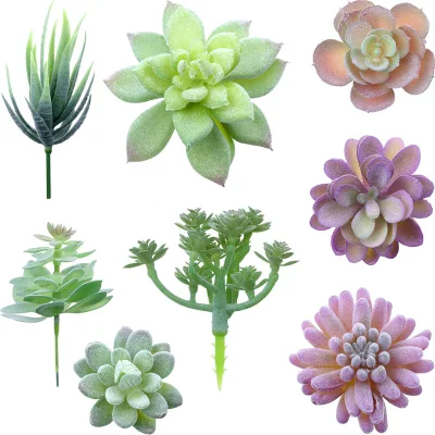 8 Piezas de grandes plantas suculentas Unpotted artificiales, las plantas suculentas con textura realista falso Picks para interiores, exteriores Arreglo Floral Decoracion