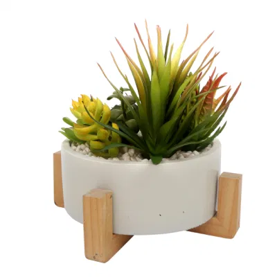 Home Decorate Succulents plantas de yute Succulents con Mini POTS Fake Plantas artificiales